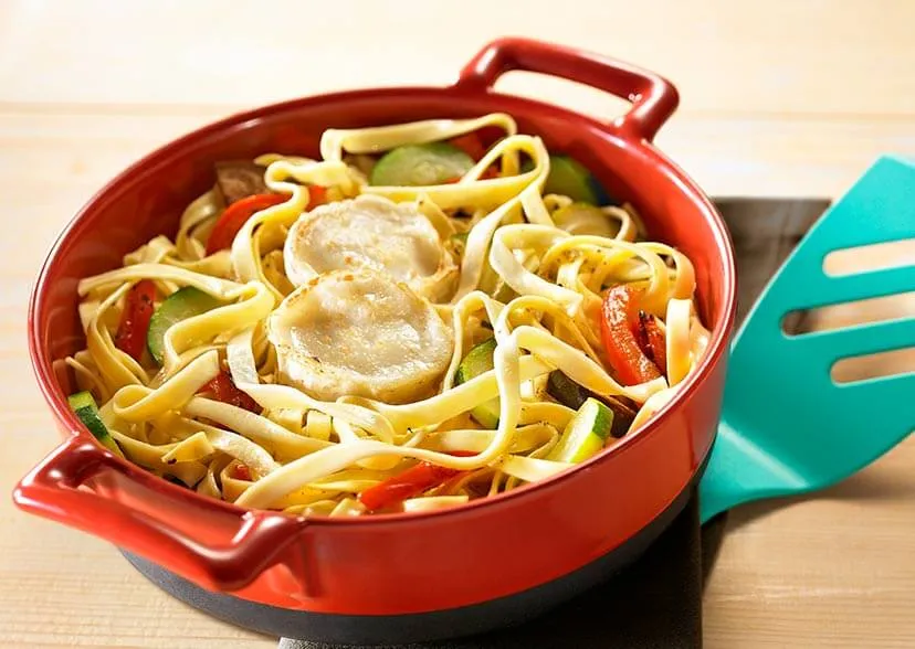 Spaghettis aux légumes verts et fromage de chèvre - Top Santé